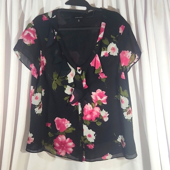COPY - NEW Jones Wear Black and Pink Lux Blouse size 18 with buttons - Picture 1 of 10